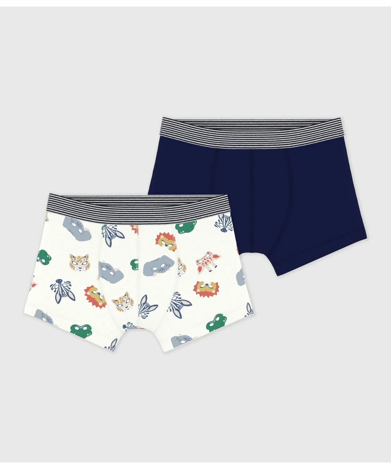 Детские трусы-боксеры с принтом, комплект из 2 шт, Petit Bateau, Multi