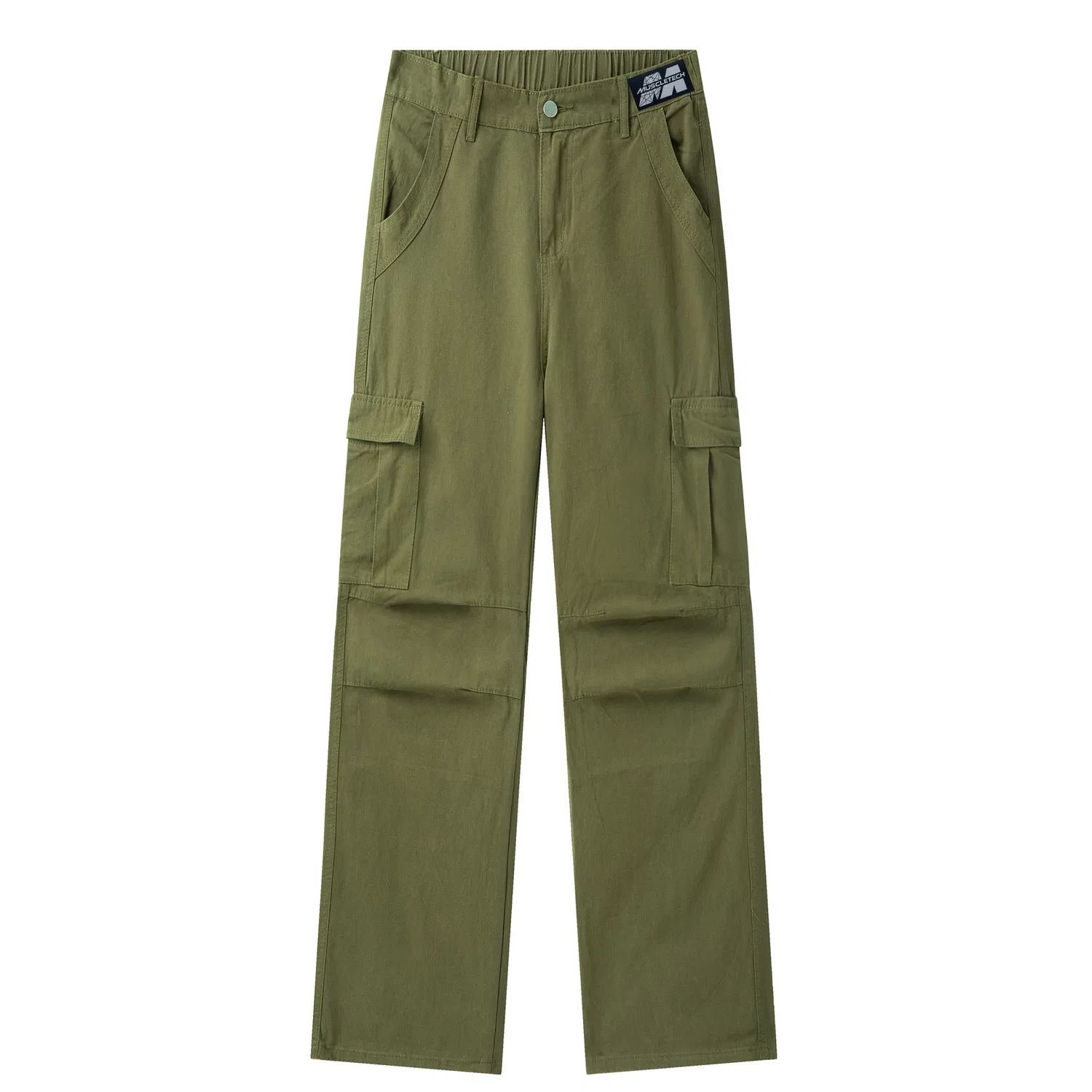 Детские джинсы карго с умеренным кроем, Jeans Unisex Moderate Cargo Pants, MUSCLETECH, Army Green