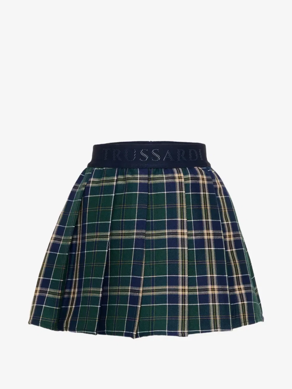 Плиссированная юбка в шотландскую клетку Trussardi Junior, зеленый