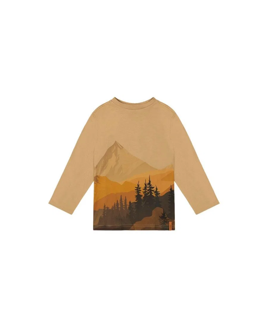 Футболка с длинным рукавом и принтом Mountain Adventure Deux par Deux, Beige