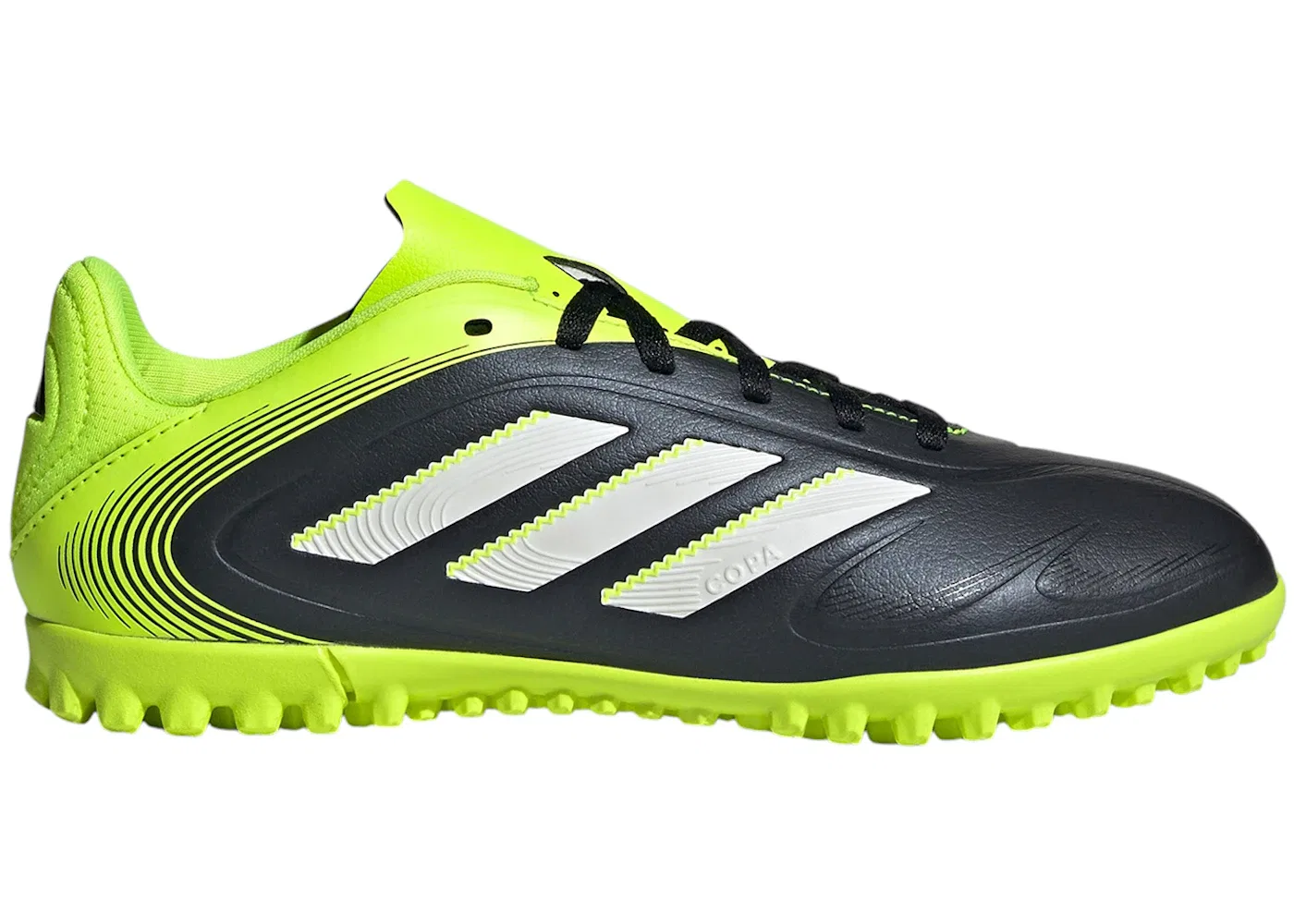 Детские кроссовки для футбола с синтетическим верхом Adidas Copa Pure 3 Club TF, Core Black Cloud White Lucid Lemon