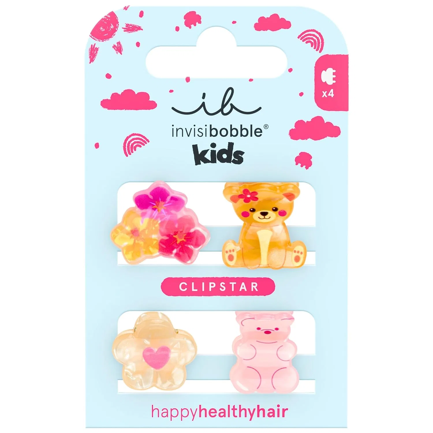 Набор детских заколок для волос «Clipstar Kids Bearly Bloomed» от invisibobble Invisibobble