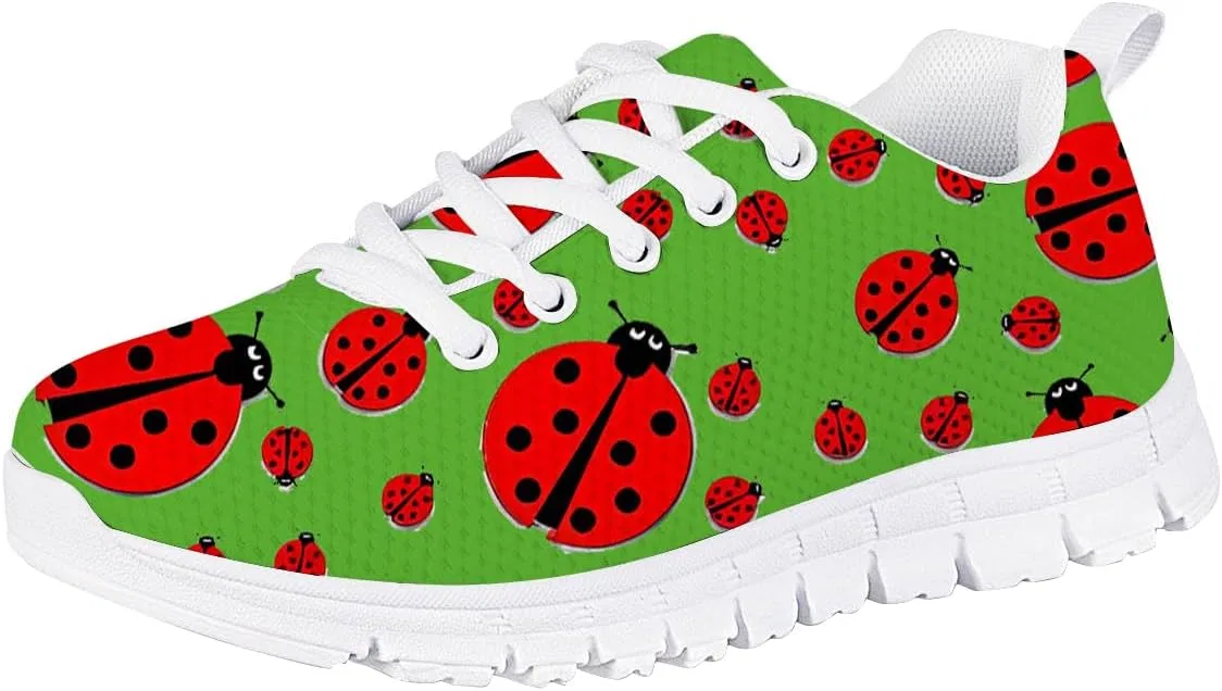 Детские кроссовки с принтом Forchrinse, Cute Ladybug Green