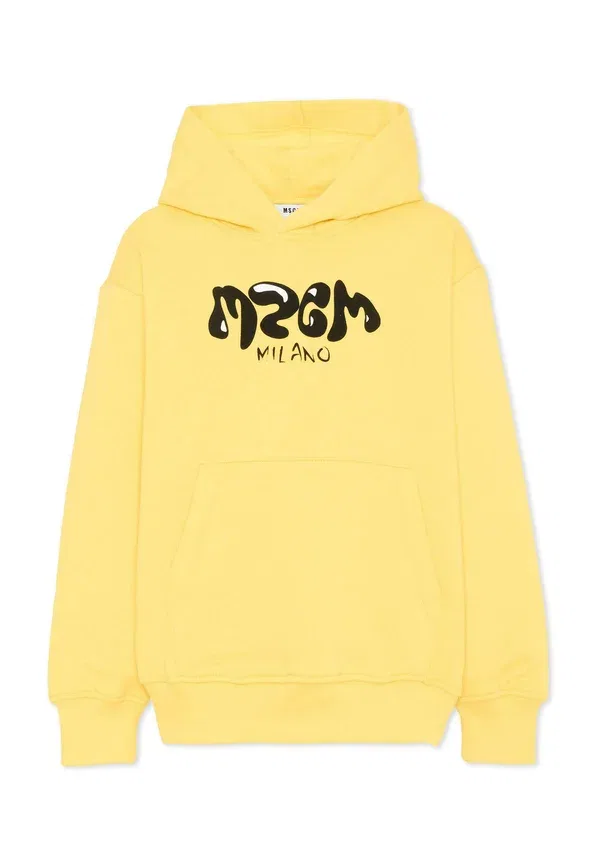 Худи с принтом Felpa Msgm, Yellow, желтый