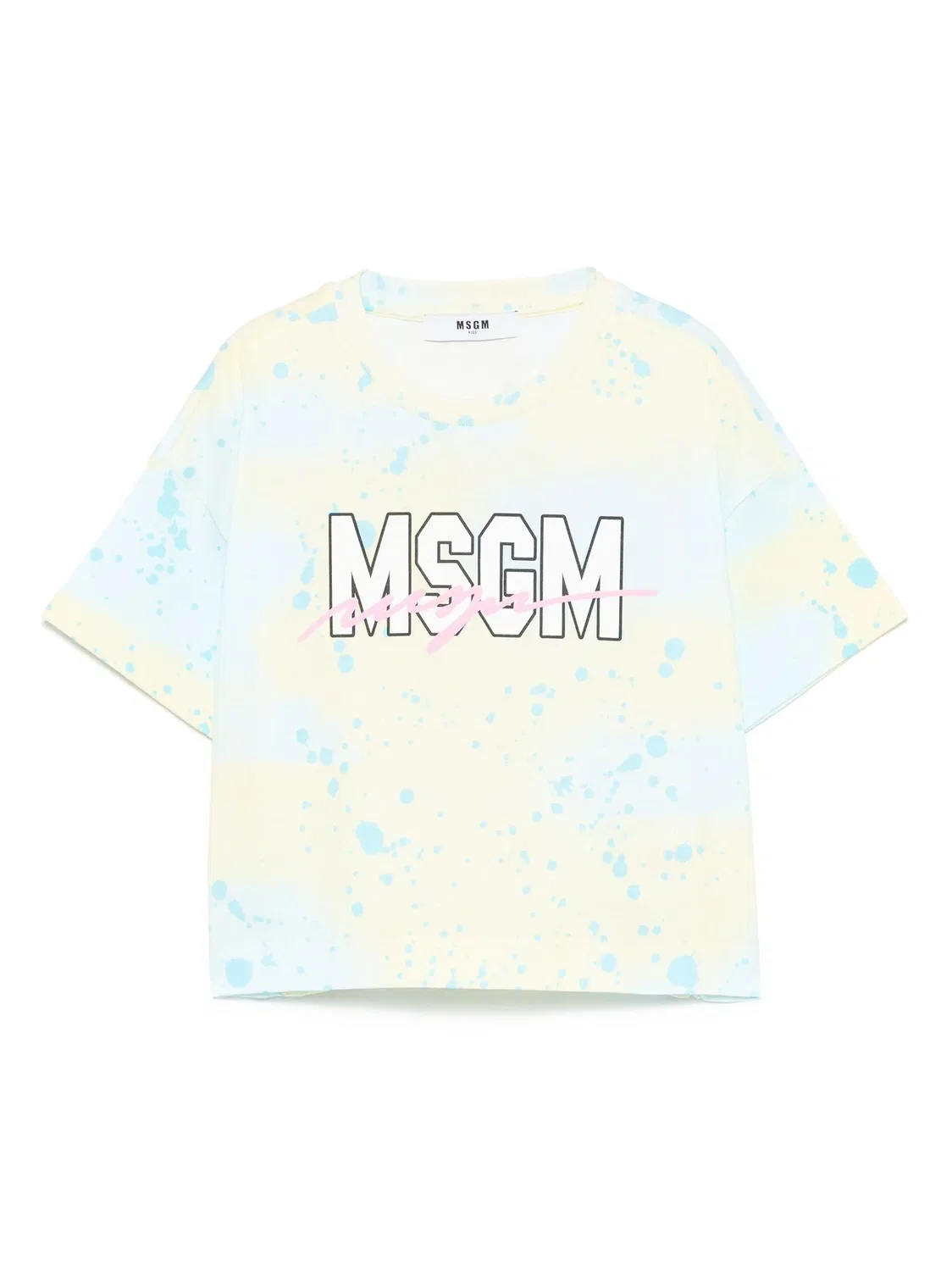 Футболка с красками MSGM, небесно-голубой