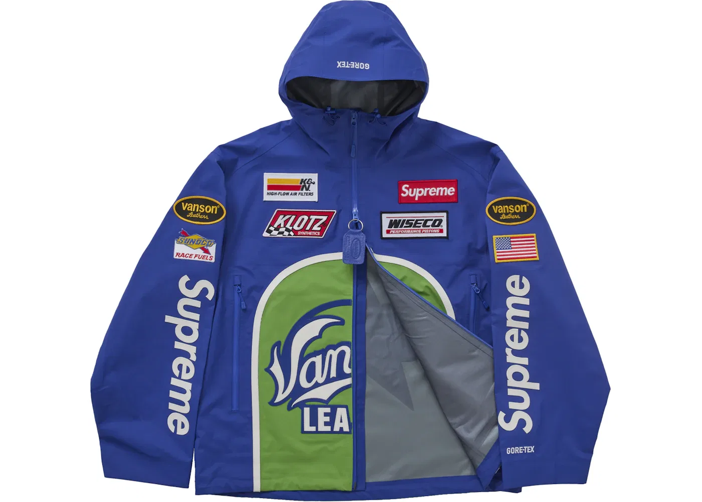 Мужская куртка GORE-TEX Vanson Leathers Supreme, Royal — фото 2