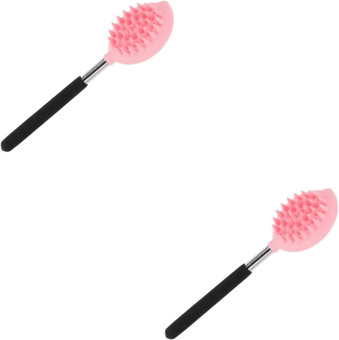 Силиконовая щетка для тела с длинной ручкой, Baluue, 2 шт, 22x6x3 см, Pink
