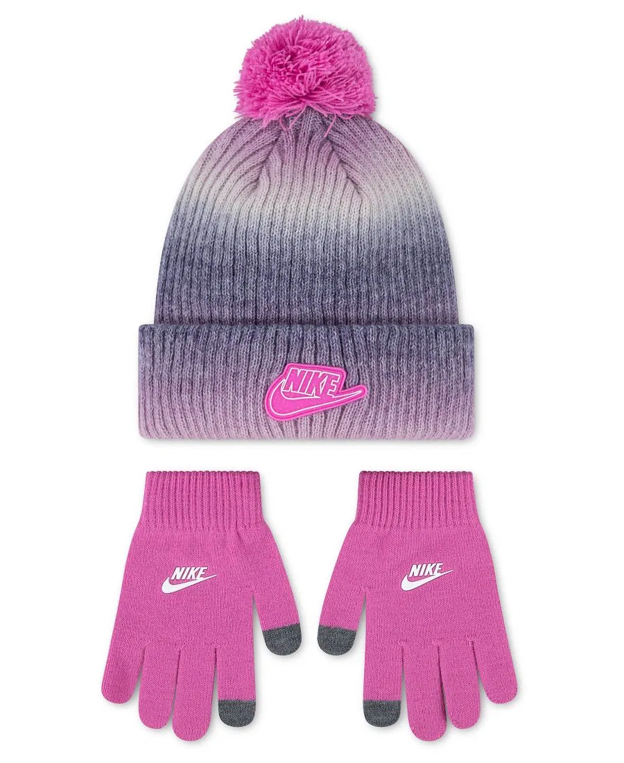 Комплект из шапки и перчаток Nike Gradient Peak Pom, Playful Pink