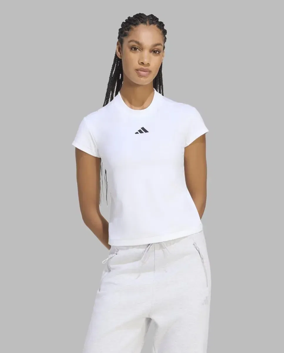 Женская футболка из полиэстера и эластана adidas, Blanco