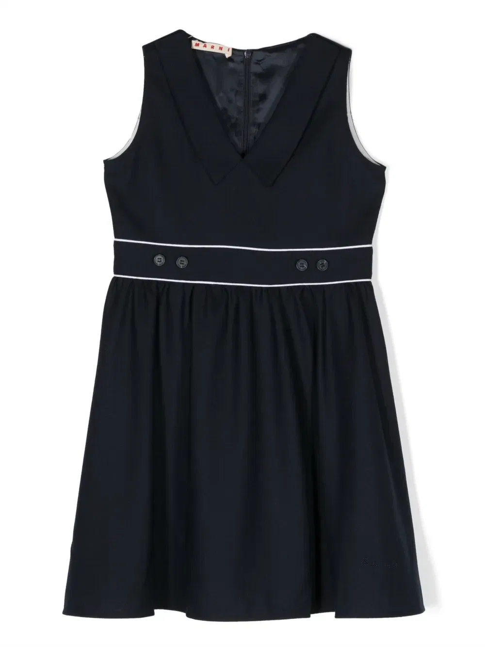 Платье с V-образным вырезом Marni Kids, синий