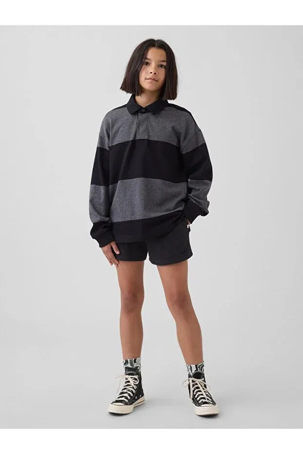 Детские шорты для девочек с принтом Gap, Black-001 — фото 3