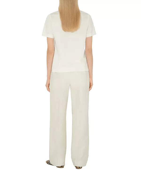 Женская футболка с принтом Check Label Cotton T-Shirt Burberry, Chalk White — фото 2