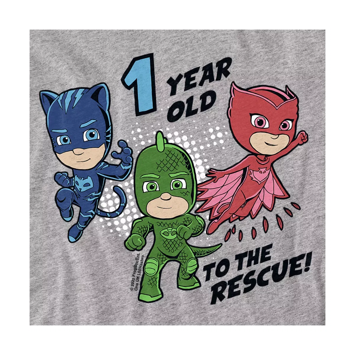 Детское боди с коротким рукавом PJ Masks, Athletic Heather — фото 2