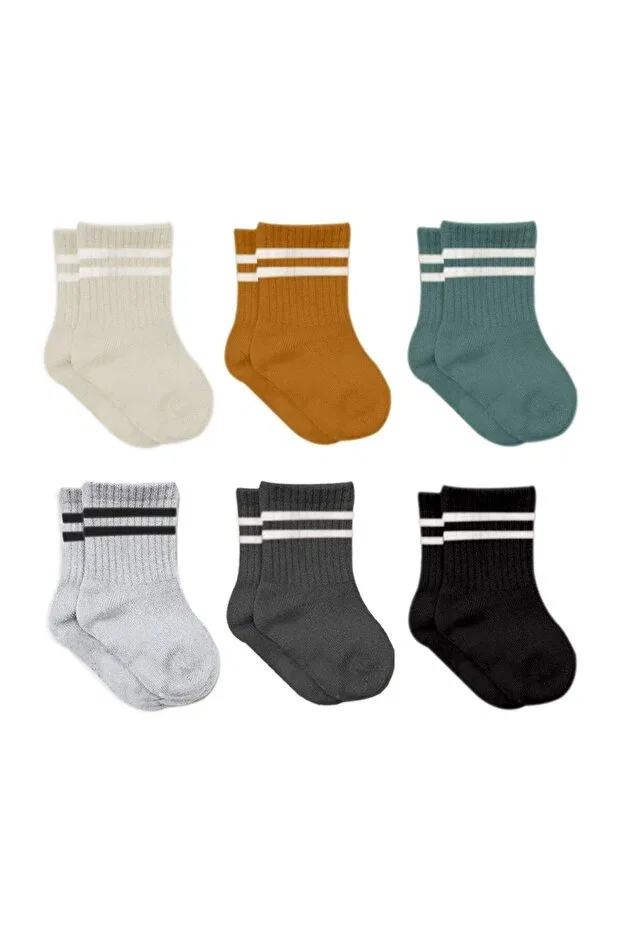 Детские носки для новорожденных полосатые 6-Piece baby socks (with hoop) Bistyle, Hardal