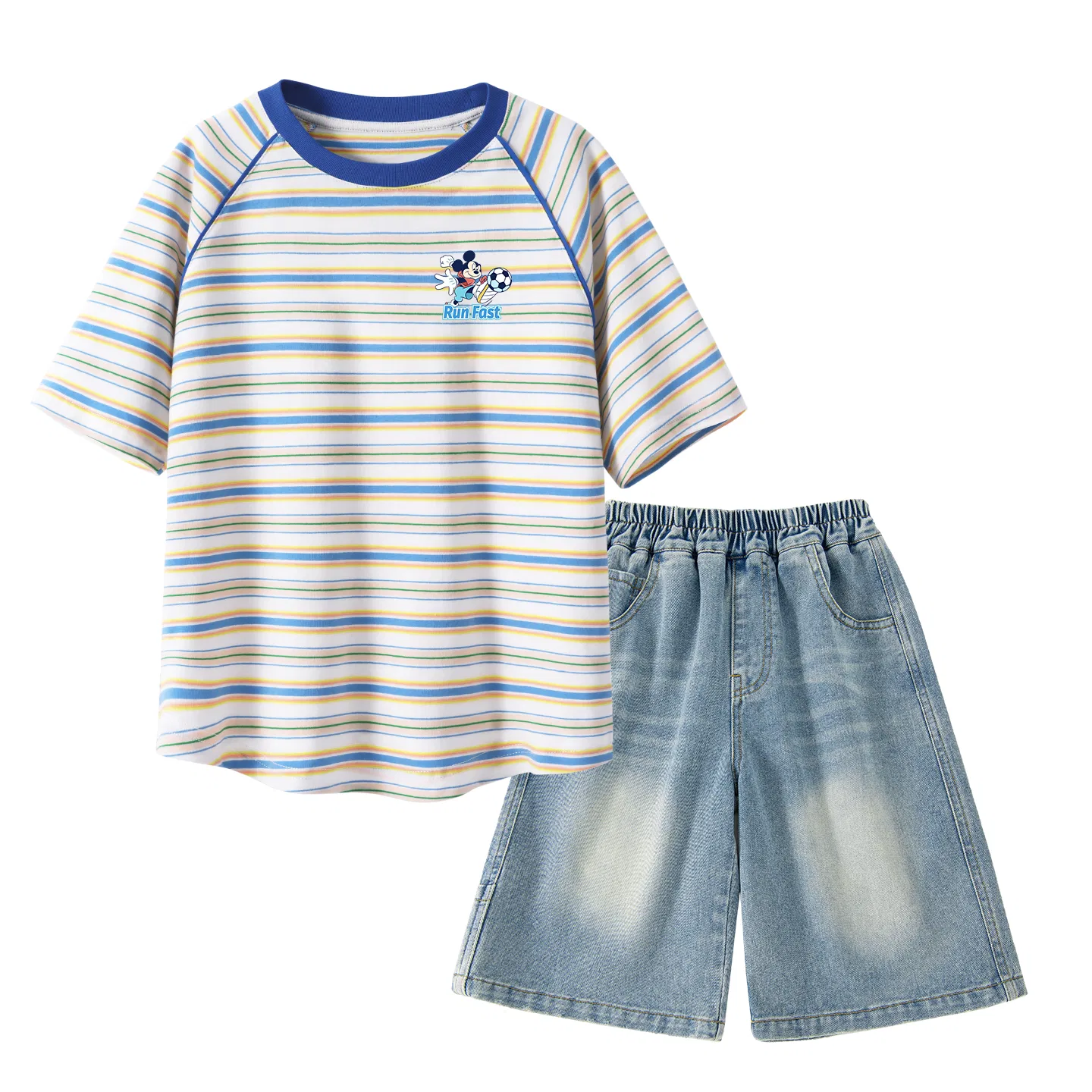 Костюм спортивный с полосками и джинсовым синим, Disney, Dutchi Blue Stripes+Solid Color Denim Blue