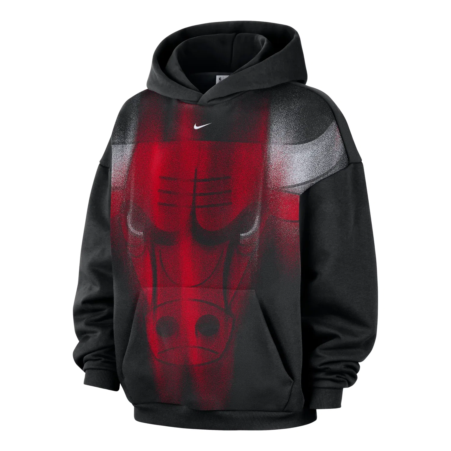 Мужское худи для баскетбола Chicago Bulls Standard Issue Fleece Hoodie 'Black White' Nike, Black/White