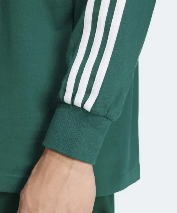 Поло с длинным рукавом, 3-полосное, Adidas, зеленый — фото 4