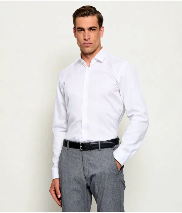 Мужская рубашка Slim Fit H-Hank-S-K-C1-263 BOSS, белый