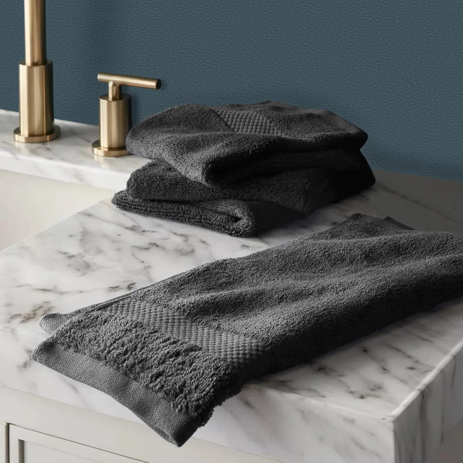Набор мочалок 100% органический хлопок, Delara, 24 шт, Sharkskin Grey — фото 2