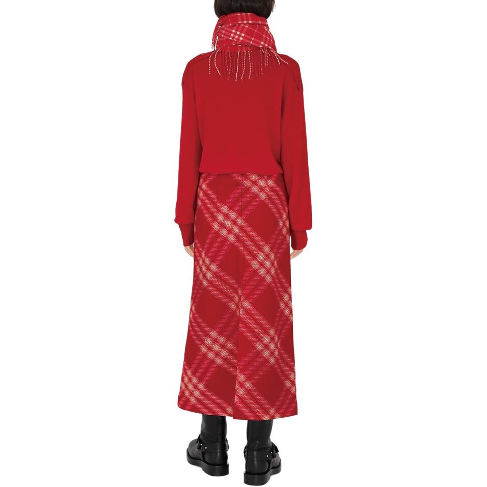 Юбка Burberry, женская, красный — фото 4