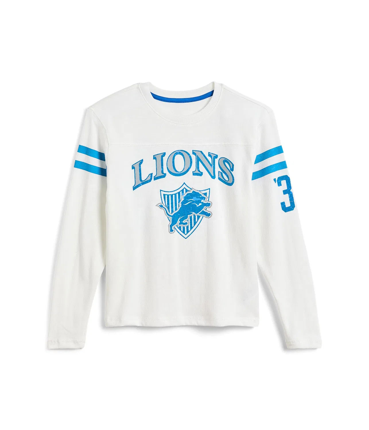 Футболка с длинными рукавами в полоску с символикой команды NFL Detroit Lions (для маленьких и больших детей) Junk Food Clothing Kids, Vintage White