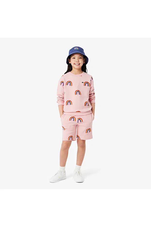 Детские свитшот для девочек с принтом Lacoste, Wir-Pembe
