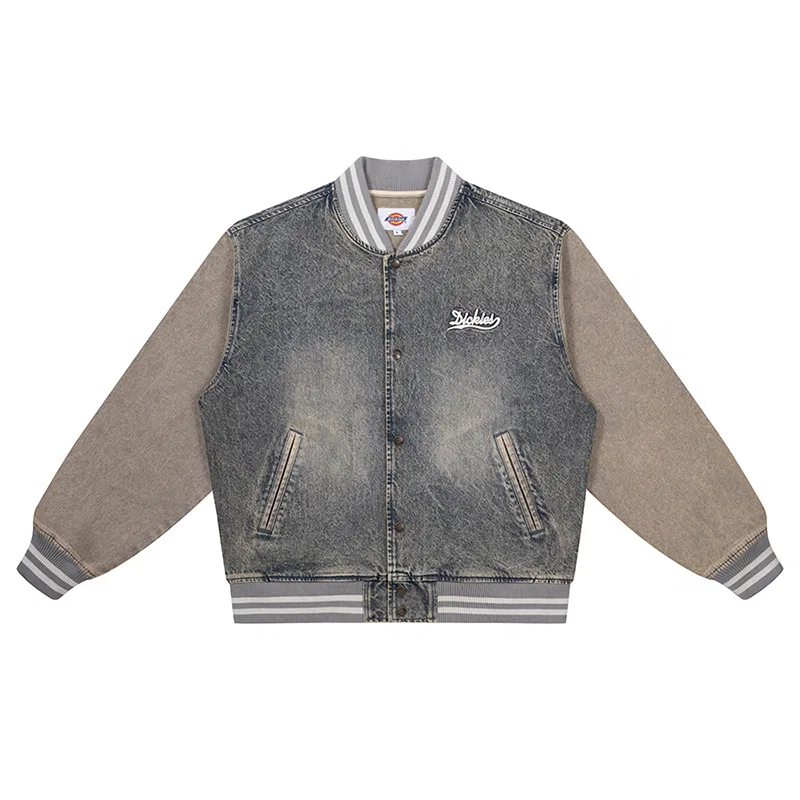 Детская куртка-бейсболка с воротником, прямой крой, Dickies, Dyed Denim