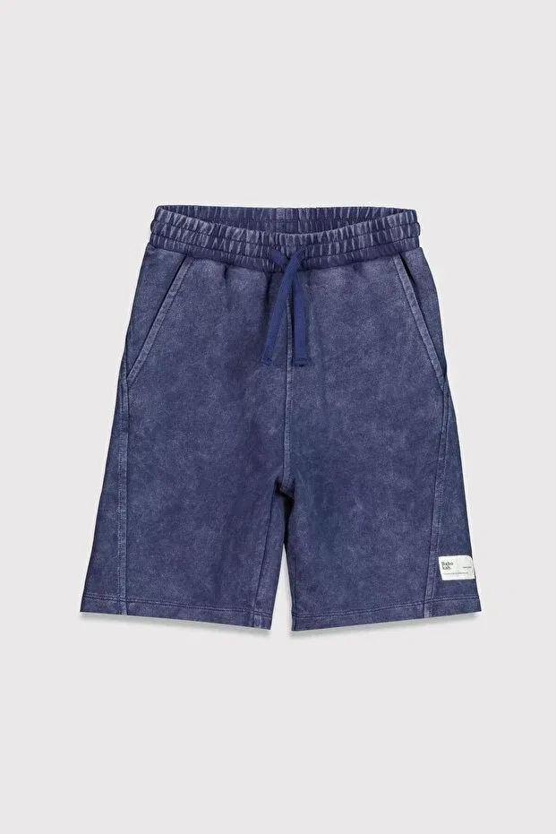 Детские шорты для мальчиков хлопковые Relaxed fit lace up pocket bermuda Babokah, Navy Blue