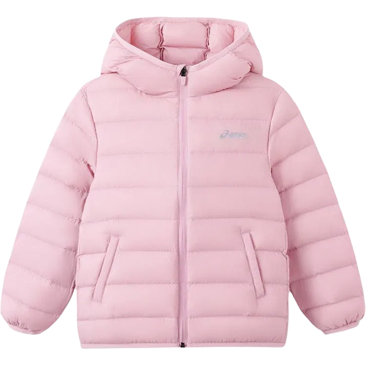 Детская куртка пуховая с капюшоном, горный стиль, ASICS, Dream Pink