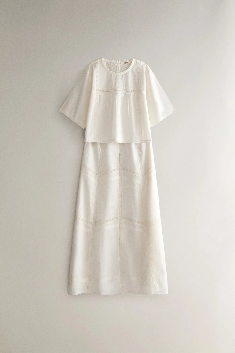 Кружевная юбка ZARA, Ecru — фото 4