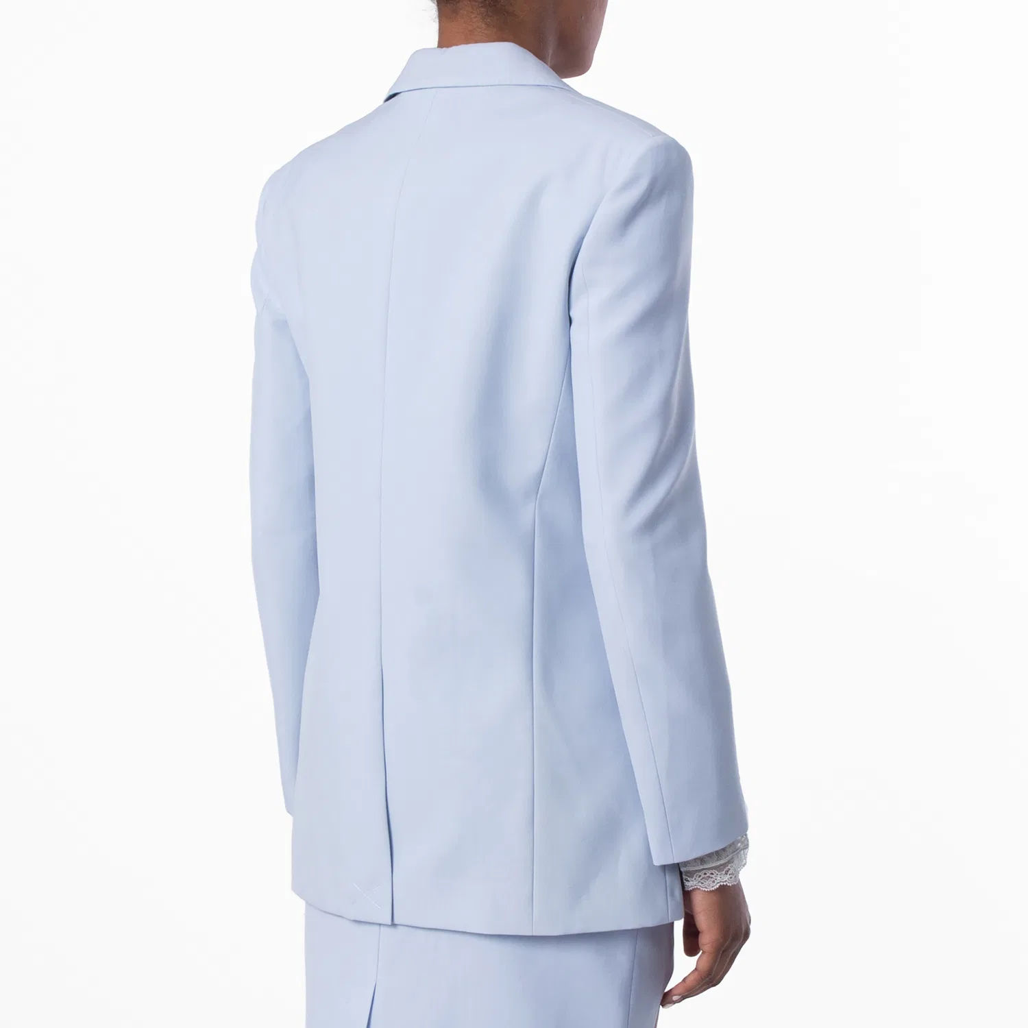 Женский шерстяной блейзер с вырезом Ladies Pale Blue Wool Step-through Blazer Burberry, Pale Blue — фото 4