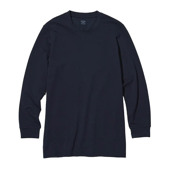 

Лонгслив Uniqlo Heattech Extra Warm Cotton, темно-синий