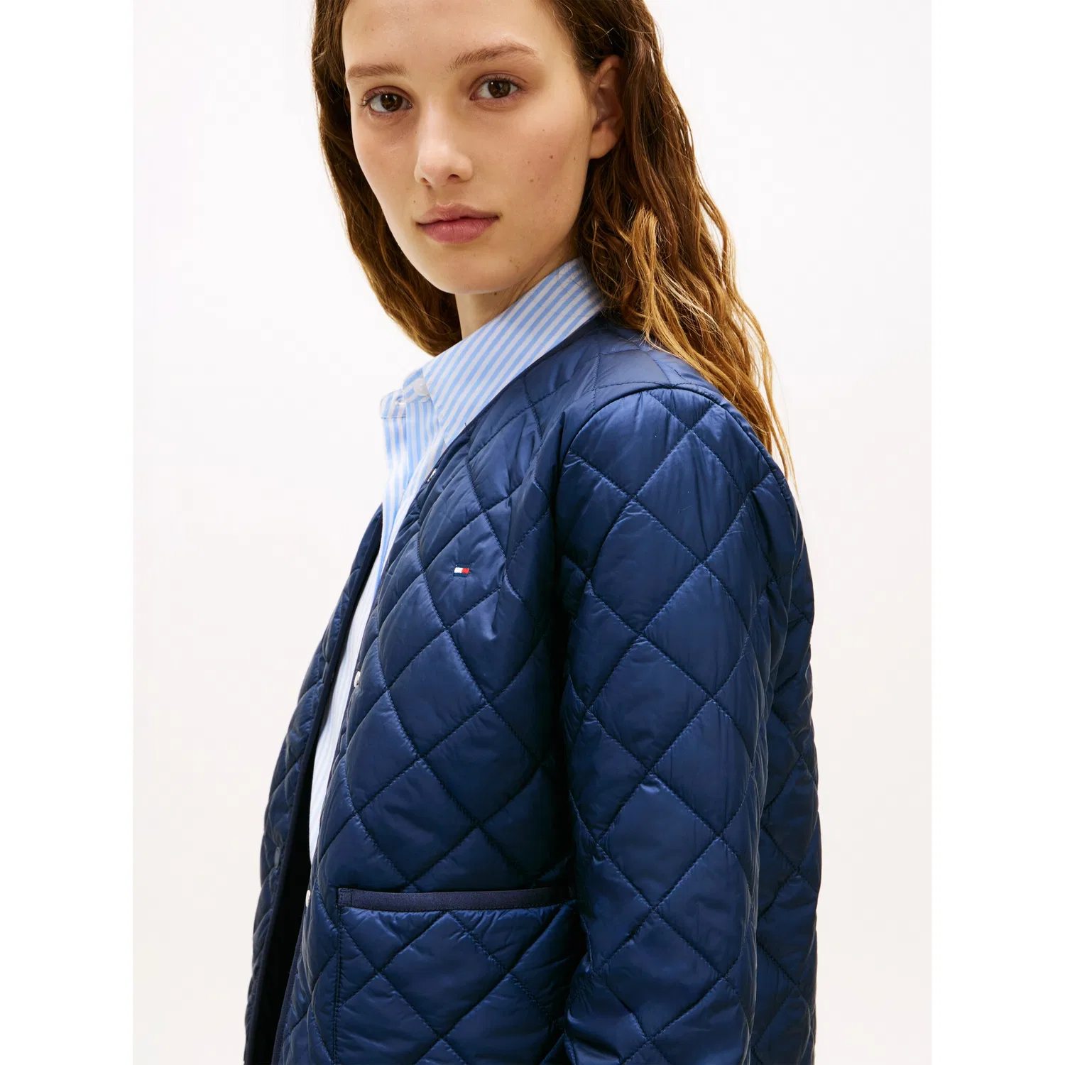 Женская стеганая куртка укороченная Tommy Hilfiger, Dark Night Navy — фото 2