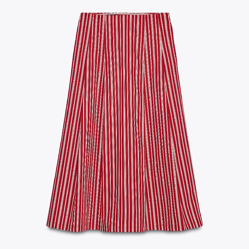 

Юбка Zara Striped Crop, красный/белый