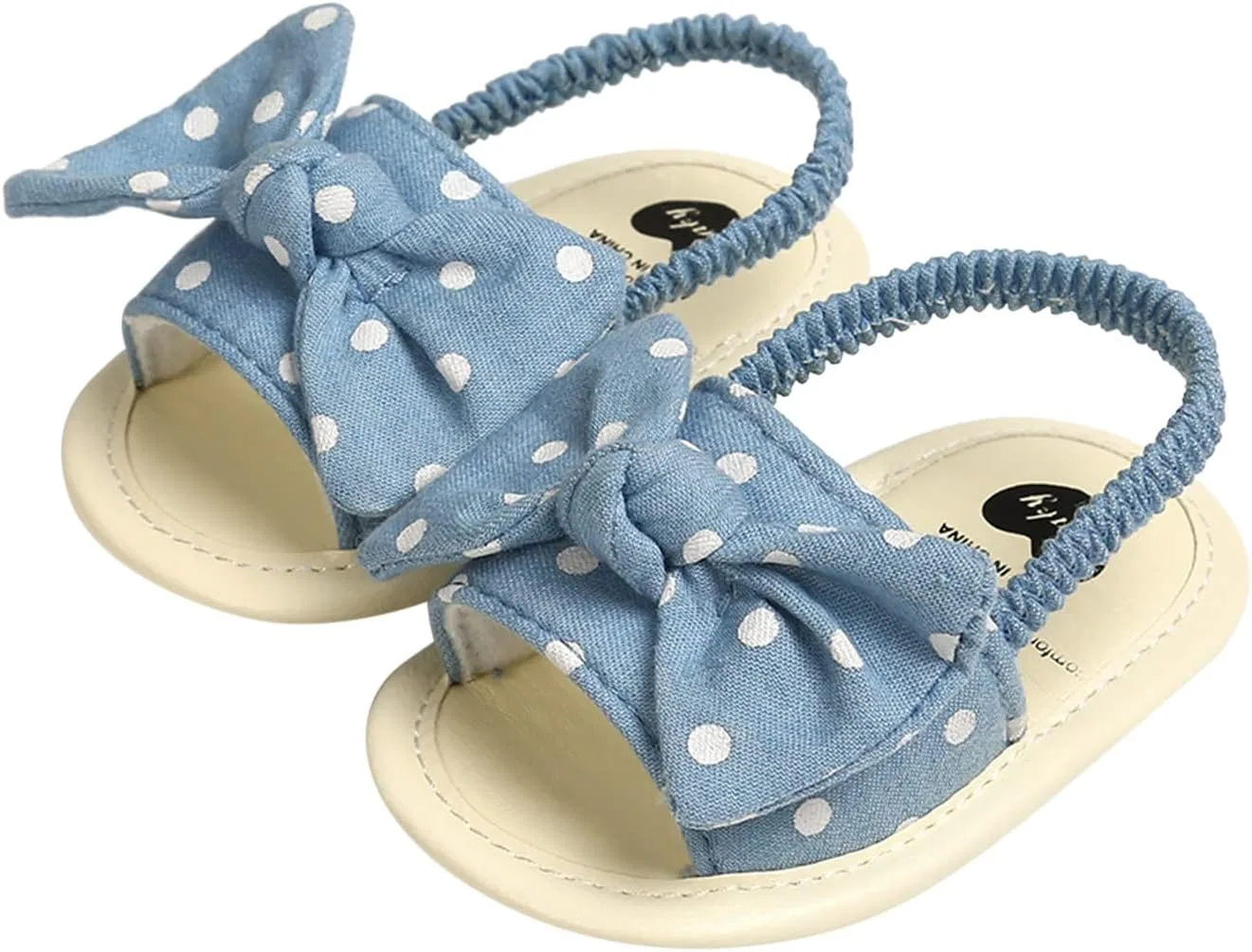 Детские сандалии для девочек с принтом Barefoot 0-18M, Blue — фото 3