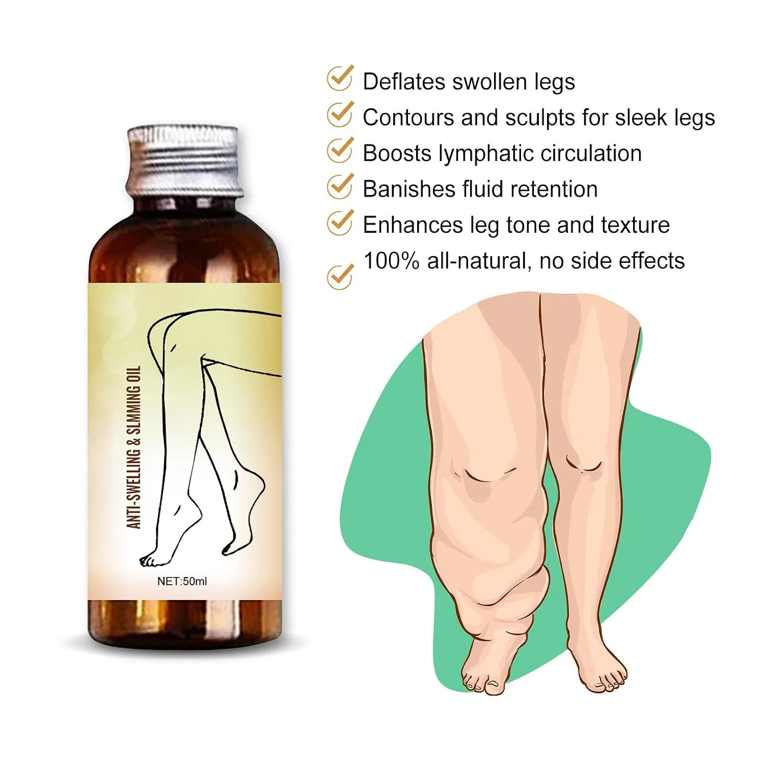 Масло для ног массажное, Warming Muscle Comfort Blend, VKaoess, 2 шт, 50 мл, 2 Bottles — фото 2