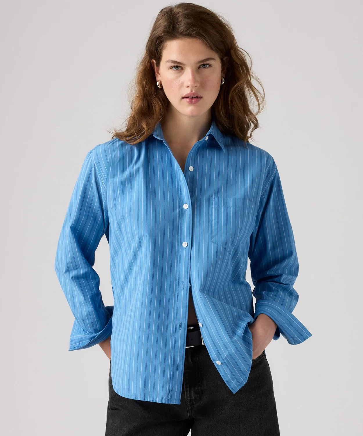Женская рубашка-бойфренд с длинным рукавомLevi's Harley Boyfriend Shirt, Синий