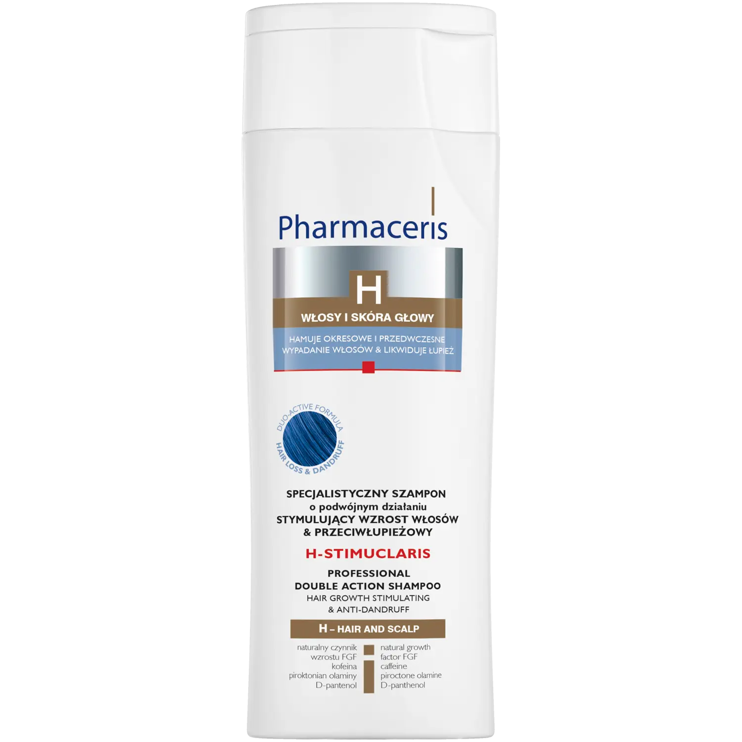 Pharmaceris H-Stimuclaris специальный шампунь двойного действия, стимулирующий рост волос и против перхоти, 250 мл — фото 2