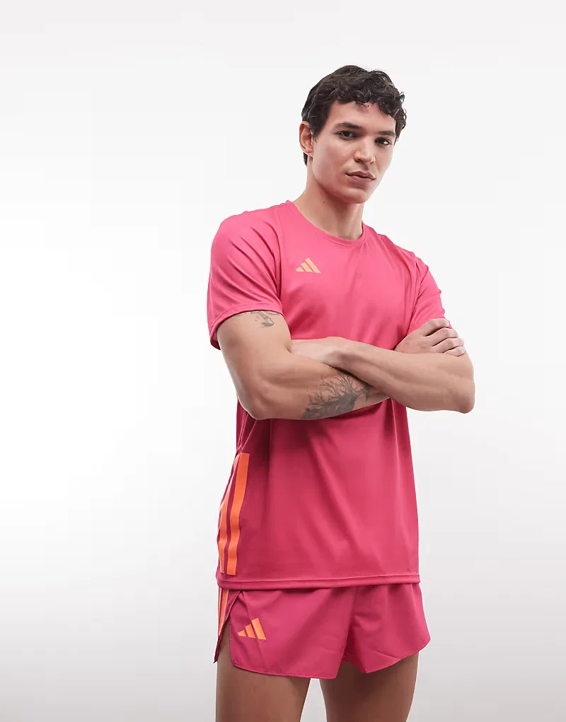 Футболка Adidas Running Adizero, розовый и оранжевого