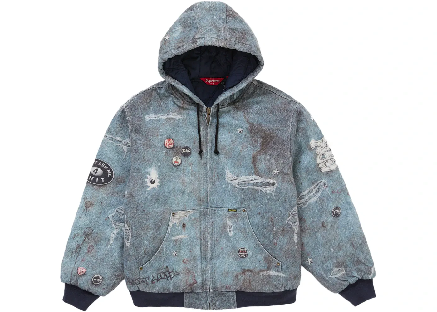 Мужская куртка с капюшоном с оптической иллюзией HJR Trompe L'oeil Supreme, Blue