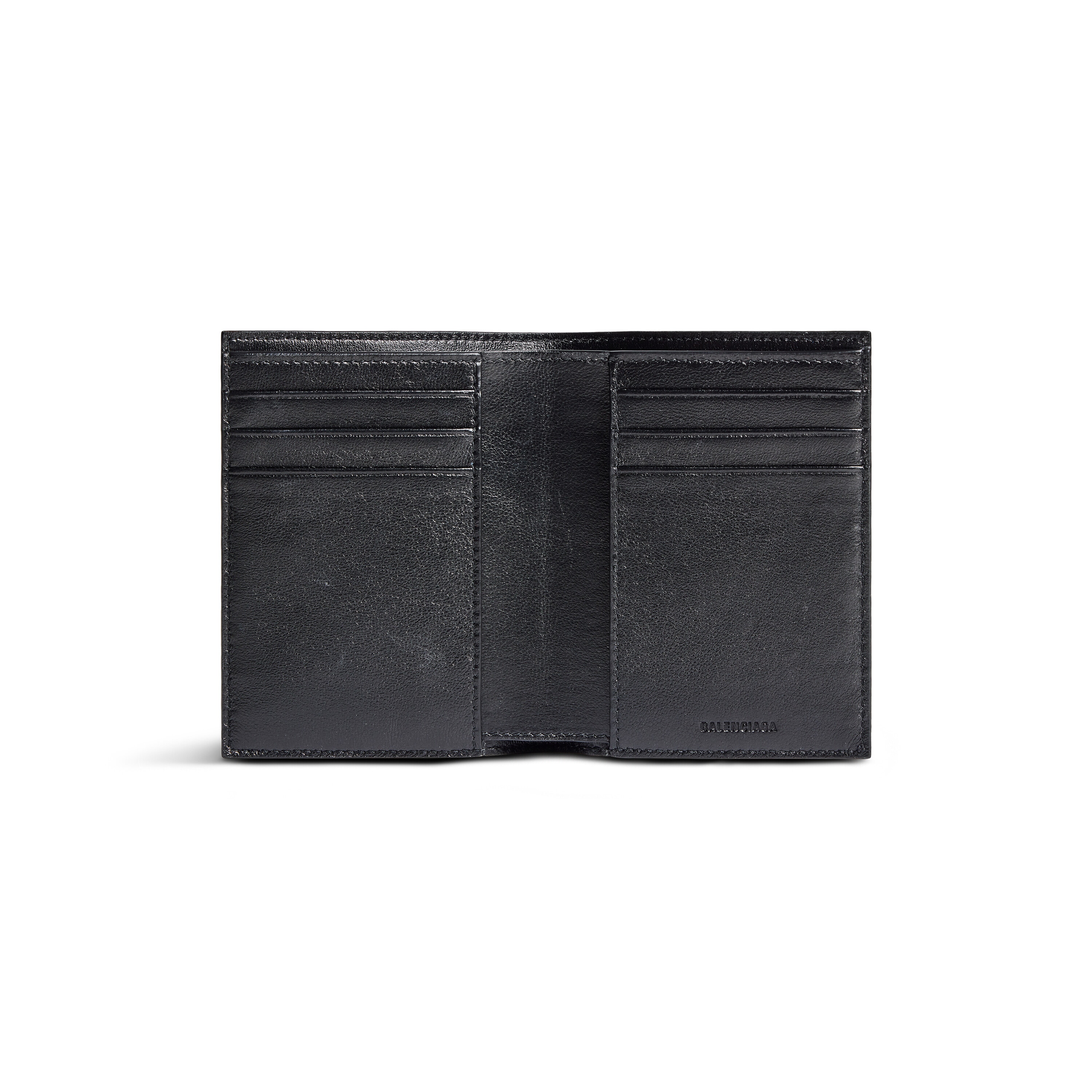 Фирменный вертикальный двухслойный кошелек BB Monogram из покрытого холста BALENCIAGA, черный/серый — фото 2