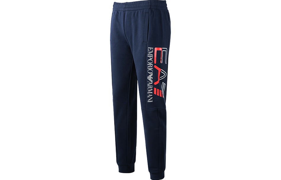 EA7 SS23 Вязаные спортивные штаны Мужские Морской синий EMPORIO ARMANI — фото 4