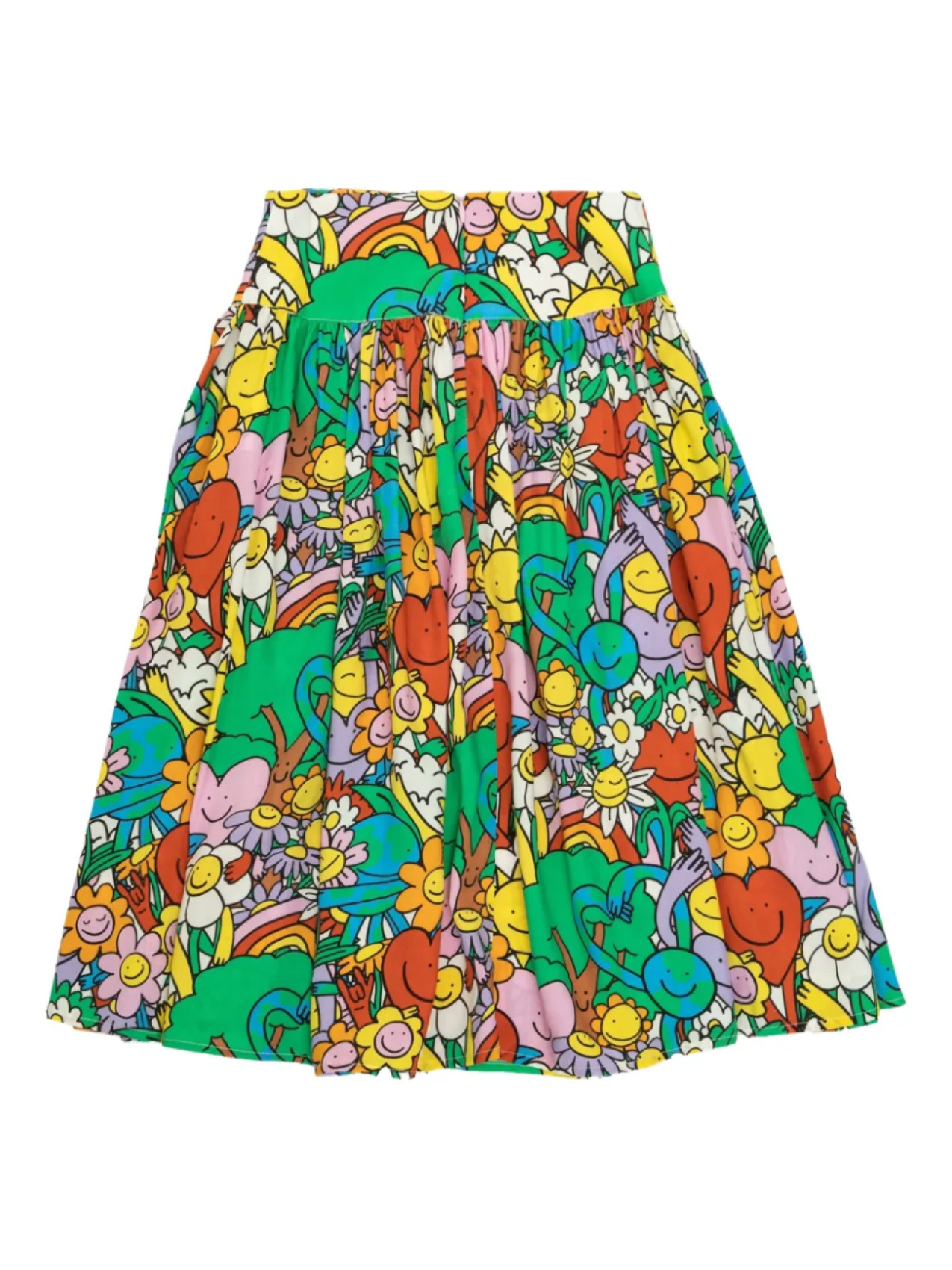 Stella McCartney Kids юбка с графичным принтом и сборками, зеленый — фото 2
