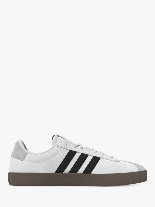 Кроссовки на контрастной подошве vl court adidas, белый/черный
