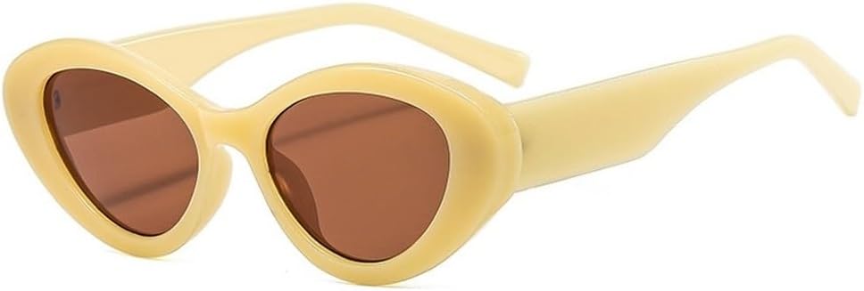 

Популярные модные солнцезащитные очки «кошачий глаз» желтого цвета, ретро-стиль, контрастные оттенки, защита от УФ-излучения UV400, овальные солнцезащитные очки для мужчин SKFGNX, Jelly Yellow Tea