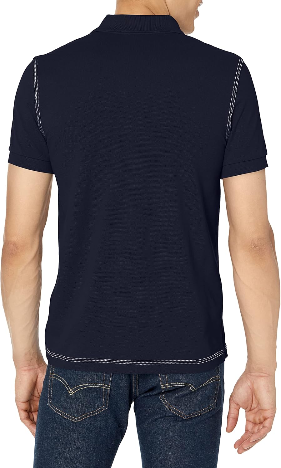 Lacoste мужская футболка поло с коротким рукавом и принтом, regular fit, petit pique, Navy Blue — фото 2