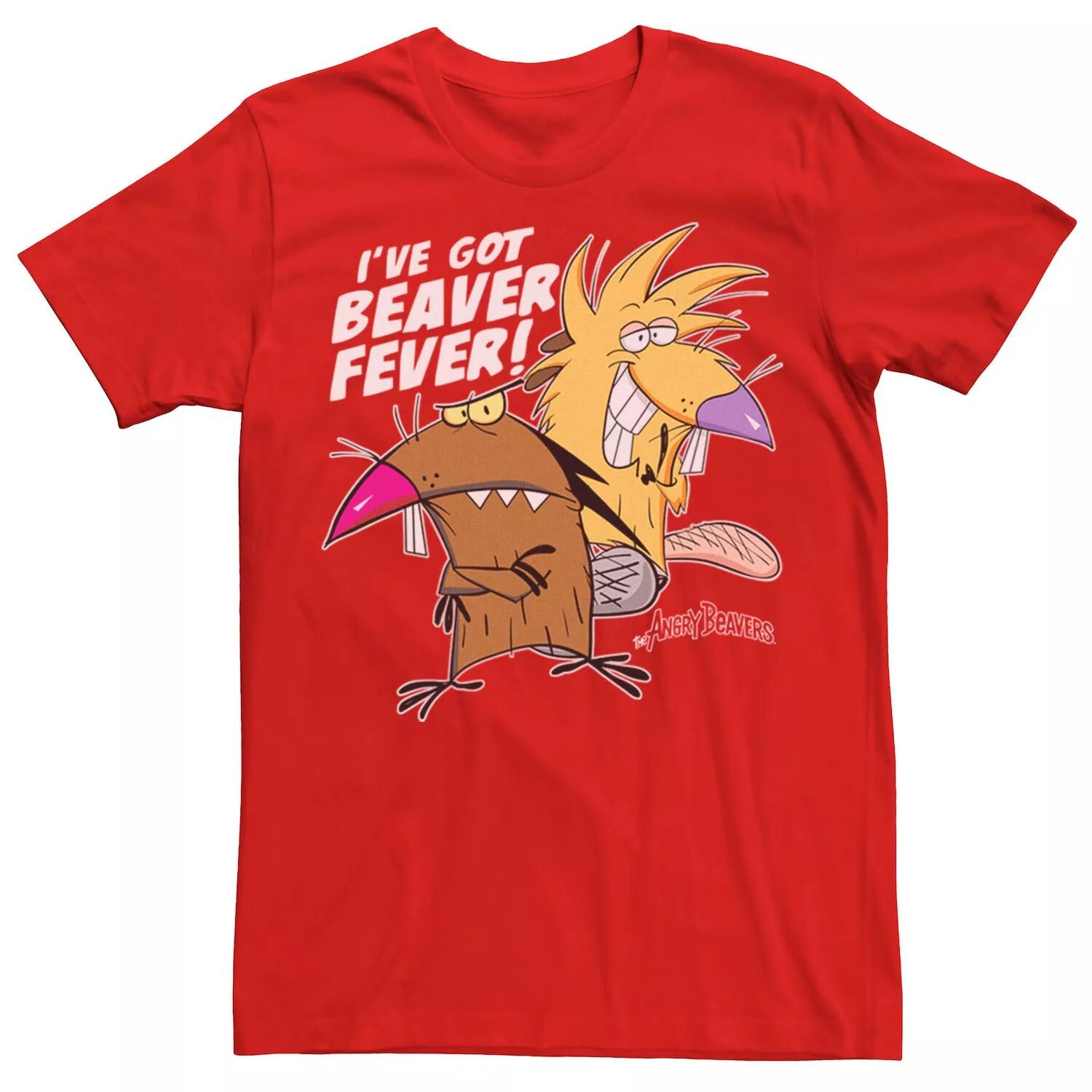 

Мужская футболка Angry Beavers I've Got Beaver Fever с портретом Licensed Character, красный