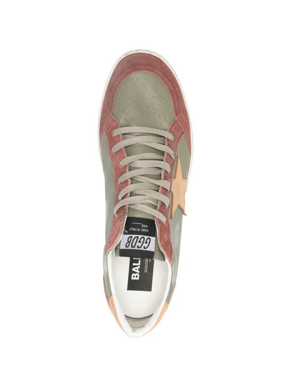Кожаные кроссовки Ball Star Golden Goose, зеленый — фото 4