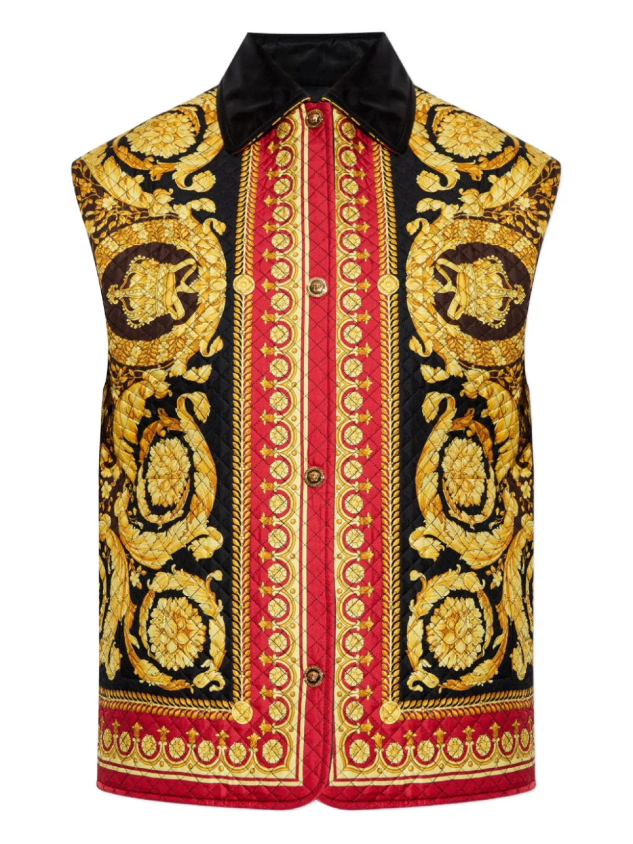 

Стеганый жилет с принтом в стиле барокко от Versace, мультиколор