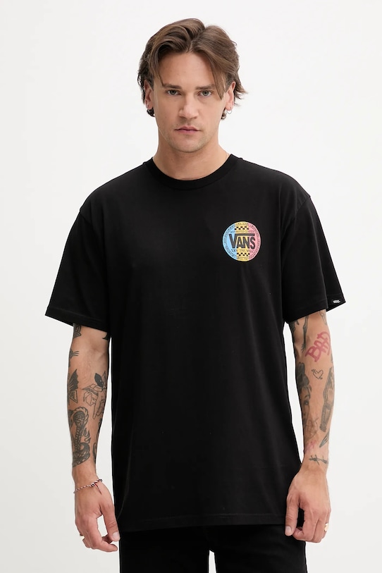 

Хлопковая футболка Vans, черный